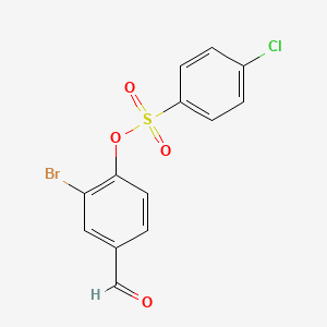 molecular formula C13H8BrClO4S B2667714 2-Bromo-4-formylphenyl 4-chlorobenzenesulfonate CAS No. 431984-61-1