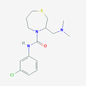 molecular formula C15H22ClN3OS B2667715 N-(3-氯苯基)-3-((二甲氨基)甲基)-1,4-噻杂辛烷-4-羧酰胺 CAS No. 1428357-92-9