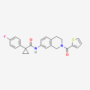 molecular formula C24H21FN2O2S B2667716 1-(4-fluorophenyl)-N-(2-(thiophene-2-carbonyl)-1,2,3,4-tetrahydroisoquinolin-7-yl)cyclopropanecarboxamide CAS No. 1251547-56-4