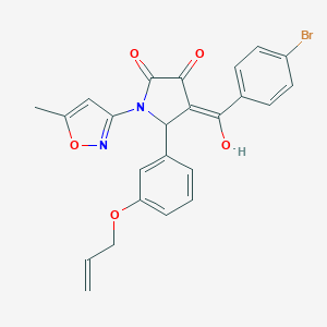 molecular formula C24H19BrN2O5 B266772 5-[3-(allyloxy)phenyl]-4-(4-bromobenzoyl)-3-hydroxy-1-(5-methyl-3-isoxazolyl)-1,5-dihydro-2H-pyrrol-2-one 