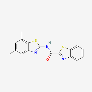 molecular formula C17H13N3OS2 B2667728 N-(5,7-dimethyl-1,3-benzothiazol-2-yl)-1,3-benzothiazole-2-carboxamide CAS No. 896676-67-8