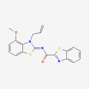 molecular formula C19H15N3O2S2 B2667731 (Z)-N-(3-allyl-4-methoxybenzo[d]thiazol-2(3H)-ylidene)benzo[d]thiazole-2-carboxamide CAS No. 868376-28-7