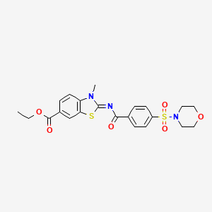 Ethyl 3-methyl-2-(4-morpholin-4-ylsulfonylbenzoyl)imino-1,3-benzothiazole-6-carboxylate