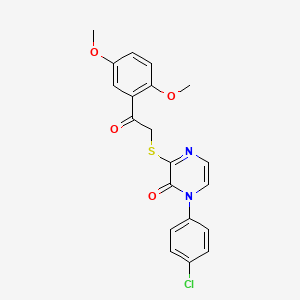 molecular formula C20H17ClN2O4S B2667735 1-(4-chlorophenyl)-3-{[2-(2,5-dimethoxyphenyl)-2-oxoethyl]sulfanyl}-1,2-dihydropyrazin-2-one CAS No. 899965-82-3