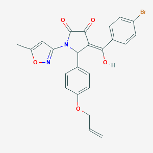 molecular formula C24H19BrN2O5 B266774 5-[4-(allyloxy)phenyl]-4-(4-bromobenzoyl)-3-hydroxy-1-(5-methyl-3-isoxazolyl)-1,5-dihydro-2H-pyrrol-2-one 