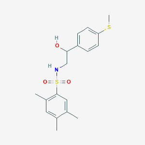 molecular formula C18H23NO3S2 B2667741 N-(2-hydroxy-2-(4-(methylthio)phenyl)ethyl)-2,4,5-trimethylbenzenesulfonamide CAS No. 1448053-44-8
