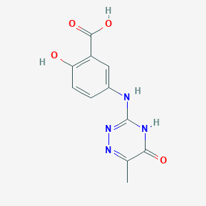 molecular formula C11H10N4O4 B2667743 2-羟基-5-[(6-甲基-5-氧代-4,5-二氢-1,2,4-三嗪-3-基)氨基]苯甲酸 CAS No. 1417635-95-0
