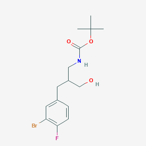 molecular formula C15H21BrFNO3 B2667750 tert-butyl N-{2-[(3-bromo-4-fluorophenyl)methyl]-3-hydroxypropyl}carbamate CAS No. 1701620-38-3
