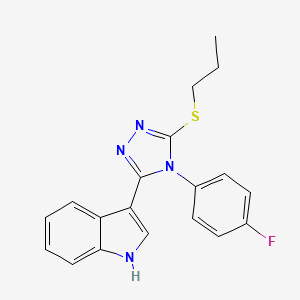 molecular formula C19H17FN4S B2667757 3-[4-(4-fluorophenyl)-5-(propylsulfanyl)-4H-1,2,4-triazol-3-yl]-1H-indole CAS No. 946359-41-7