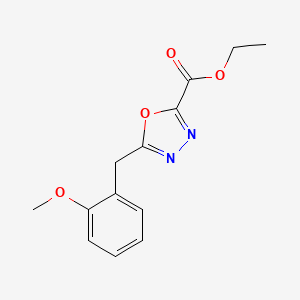 molecular formula C13H14N2O4 B2667758 Ethyl 5-(2-methoxybenzyl)-1,3,4-oxadiazole-2-carboxylate CAS No. 900306-35-6