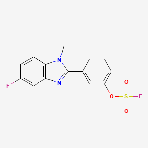 molecular formula C14H10F2N2O3S B2667759 5-Fluoro-2-(3-fluorosulfonyloxyphenyl)-1-methylbenzimidazole CAS No. 2411261-75-9