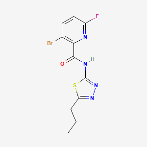 molecular formula C11H10BrFN4OS B2667767 3-Bromo-6-fluoro-N-(5-propyl-1,3,4-thiadiazol-2-yl)pyridine-2-carboxamide CAS No. 2411237-11-9