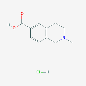 molecular formula C11H14ClNO2 B2667769 2-methyl-3,4-dihydro-1H-isoquinoline-6-carboxylic acid;hydrochloride CAS No. 1065066-61-6