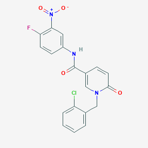 molecular formula C19H13ClFN3O4 B2667778 1-[(2-氯苯基)甲基]-N-(4-氟-3-硝基苯基)-6-氧代吡啶-3-羧酰胺 CAS No. 941884-74-8