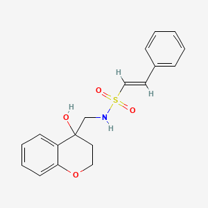 molecular formula C18H19NO4S B2667786 (E)-N-((4-hydroxychroman-4-yl)methyl)-2-phenylethenesulfonamide CAS No. 1396892-55-9