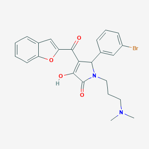 molecular formula C24H23BrN2O4 B266779 4-(1-benzofuran-2-ylcarbonyl)-5-(3-bromophenyl)-1-[3-(dimethylamino)propyl]-3-hydroxy-1,5-dihydro-2H-pyrrol-2-one 