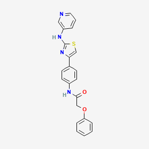 molecular formula C22H18N4O2S B2667790 2-苯氧基-N-(4-(2-(吡啶-3-基氨基)噻唑-4-基)苯基)乙酰胺 CAS No. 1797334-30-5
