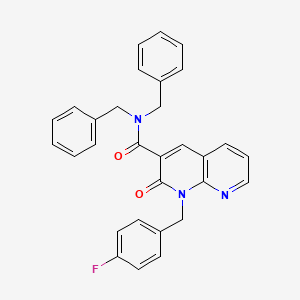 molecular formula C30H24FN3O2 B2667792 N,N-dibenzyl-1-(4-fluorobenzyl)-2-oxo-1,2-dihydro-1,8-naphthyridine-3-carboxamide CAS No. 923173-06-2