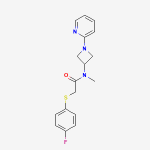 2-(4-Fluorophenyl)sulfanyl-N-methyl-N-(1-pyridin-2-ylazetidin-3-yl)acetamide