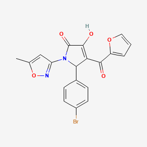 molecular formula C19H13BrN2O5 B2667795 5-(4-bromophenyl)-4-(furan-2-carbonyl)-3-hydroxy-1-(5-methylisoxazol-3-yl)-1H-pyrrol-2(5H)-one CAS No. 618872-01-8