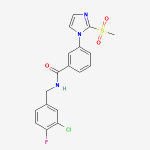 N-(3-chloro-4-fluorobenzyl)-3-(2-(methylsulfonyl)-1H-imidazol-1-yl)benzamide