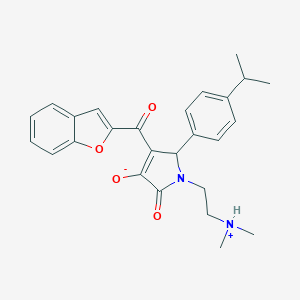 molecular formula C26H28N2O4 B266780 (E)-1-benzofuran-2-yl{1-[2-(dimethylammonio)ethyl]-4,5-dioxo-2-[4-(propan-2-yl)phenyl]pyrrolidin-3-ylidene}methanolate 