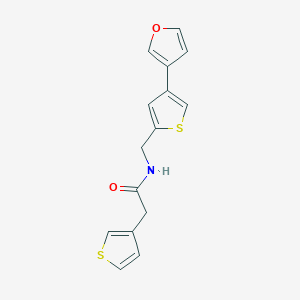 N-{[4-(furan-3-yl)thiophen-2-yl]methyl}-2-(thiophen-3-yl)acetamide