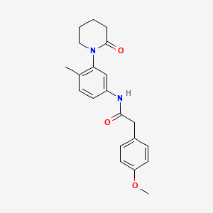 molecular formula C21H24N2O3 B2667808 2-(4-methoxyphenyl)-N-(4-methyl-3-(2-oxopiperidin-1-yl)phenyl)acetamide CAS No. 922906-48-7