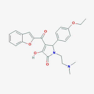 molecular formula C25H26N2O5 B266781 4-(1-benzofuran-2-ylcarbonyl)-1-[2-(dimethylamino)ethyl]-5-(4-ethoxyphenyl)-3-hydroxy-1,5-dihydro-2H-pyrrol-2-one 