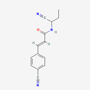 molecular formula C14H13N3O B2667810 (E)-3-(4-cyanophenyl)-N-(1-cyanopropyl)prop-2-enamide CAS No. 1241695-31-7