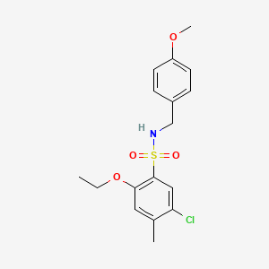 molecular formula C17H20ClNO4S B2667811 5-chloro-2-ethoxy-N-(4-methoxybenzyl)-4-methylbenzenesulfonamide CAS No. 1428152-14-0