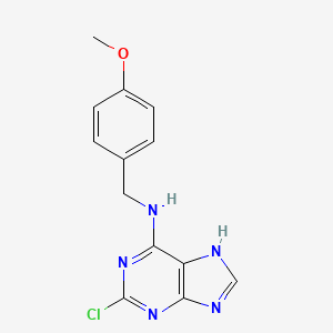 molecular formula C13H12ClN5O B2667816 2-氯-N-(4-甲氧基苯甲基)-9H-嘌呤-6-胺 CAS No. 203436-09-3