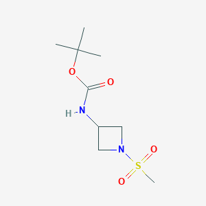 molecular formula C9H18N2O4S B2667817 tert-butyl N-(1-methanesulfonylazetidin-3-yl)carbamate CAS No. 1449278-57-2