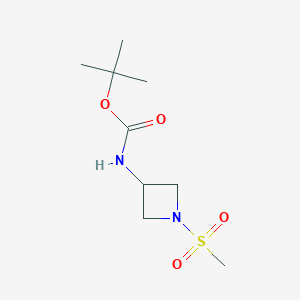 molecular formula C9H18N2O4S B2667817 叔丁基-N-(1-甲磺酰氮杂环丁烷-3-基)甲酸叔丁酯 CAS No. 1449278-57-2