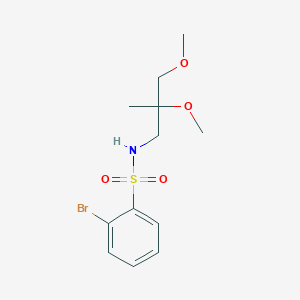 molecular formula C12H18BrNO4S B2667822 2-bromo-N-(2,3-dimethoxy-2-methylpropyl)benzene-1-sulfonamide CAS No. 2034397-56-1