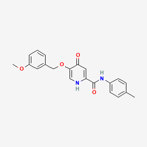 molecular formula C21H20N2O4 B2667826 5-((3-methoxybenzyl)oxy)-4-oxo-N-(p-tolyl)-1,4-dihydropyridine-2-carboxamide CAS No. 1021213-80-8