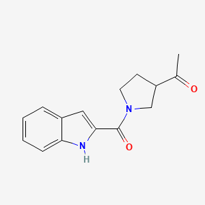 molecular formula C15H16N2O2 B2667827 1-(1-(1H-indole-2-carbonyl)pyrrolidin-3-yl)ethanone CAS No. 2034296-58-5