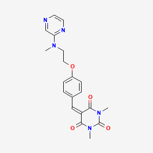 molecular formula C20H21N5O4 B2667833 1,3-二甲基-5-[(4-{2-[甲基(2-吡啶基)氨基]乙氧基}苯基)亚甲基]-2,4,6(1H,3H,5H)-嘧啶三酮 CAS No. 866156-91-4