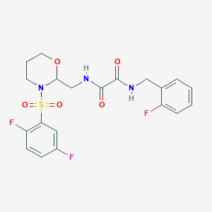 molecular formula C20H20F3N3O5S B2667841 N1-((3-((2,5-difluorophenyl)sulfonyl)-1,3-oxazinan-2-yl)methyl)-N2-(2-fluorobenzyl)oxalamide CAS No. 872976-72-2