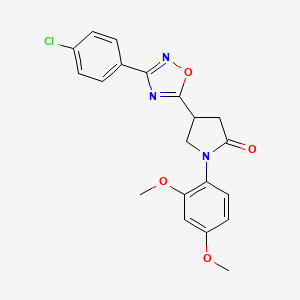 molecular formula C20H18ClN3O4 B2667843 4-(3-(4-氯苯基)-1,2,4-噁二唑-5-基)-1-(2,4-二甲氧基苯基)吡咯啉-2-酮 CAS No. 941893-29-4