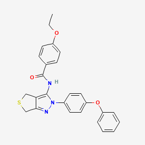 molecular formula C26H23N3O3S B2667845 4-ethoxy-N-[2-(4-phenoxyphenyl)-4,6-dihydrothieno[3,4-c]pyrazol-3-yl]benzamide CAS No. 396720-86-8