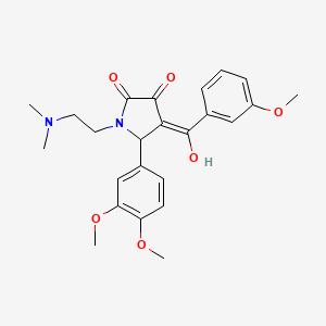 molecular formula C24H28N2O6 B2667848 5-(3,4-dimethoxyphenyl)-1-[2-(dimethylamino)ethyl]-3-hydroxy-4-(3-methoxybenzoyl)-2,5-dihydro-1H-pyrrol-2-one CAS No. 608503-23-7