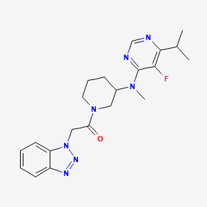 2-(1H-1,2,3-benzotriazol-1-yl)-1-(3-{[5-fluoro-6-(propan-2-yl)pyrimidin-4-yl](methyl)amino}piperidin-1-yl)ethan-1-one