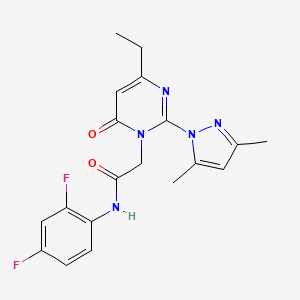 molecular formula C19H19F2N5O2 B2667867 N-(2,4-difluorophenyl)-2-(2-(3,5-dimethyl-1H-pyrazol-1-yl)-4-ethyl-6-oxopyrimidin-1(6H)-yl)acetamide CAS No. 1007080-62-7