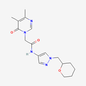2-(4,5-dimethyl-6-oxopyrimidin-1(6H)-yl)-N-(1-((tetrahydro-2H-pyran-2-yl)methyl)-1H-pyrazol-4-yl)acetamide