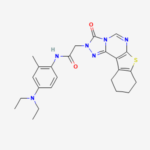 molecular formula C24H28N6O2S B2667878 N-(4-(二乙基氨基)-2-甲基苯基)-2-(3-氧代-8,9,10,11-四氢苯并[4,5]噻吩[3,2-e][1,2,4]三唑[4,3-c]嘧啶-2(3H)-基)乙酰胺 CAS No. 1358560-71-0