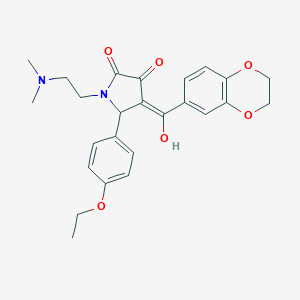 molecular formula C25H28N2O6 B266788 4-(2,3-dihydro-1,4-benzodioxin-6-ylcarbonyl)-1-[2-(dimethylamino)ethyl]-5-(4-ethoxyphenyl)-3-hydroxy-1,5-dihydro-2H-pyrrol-2-one 