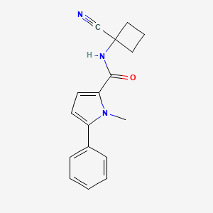 molecular formula C17H17N3O B2667882 N-(1-Cyanocyclobutyl)-1-methyl-5-phenylpyrrole-2-carboxamide CAS No. 1436095-23-6