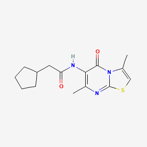 molecular formula C15H19N3O2S B2667885 2-cyclopentyl-N-(3,7-dimethyl-5-oxo-5H-thiazolo[3,2-a]pyrimidin-6-yl)acetamide CAS No. 946250-49-3