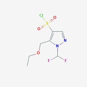 molecular formula C7H9ClF2N2O3S B2667887 1-(difluoromethyl)-5-(ethoxymethyl)-1H-pyrazole-4-sulfonyl chloride CAS No. 1855945-64-0